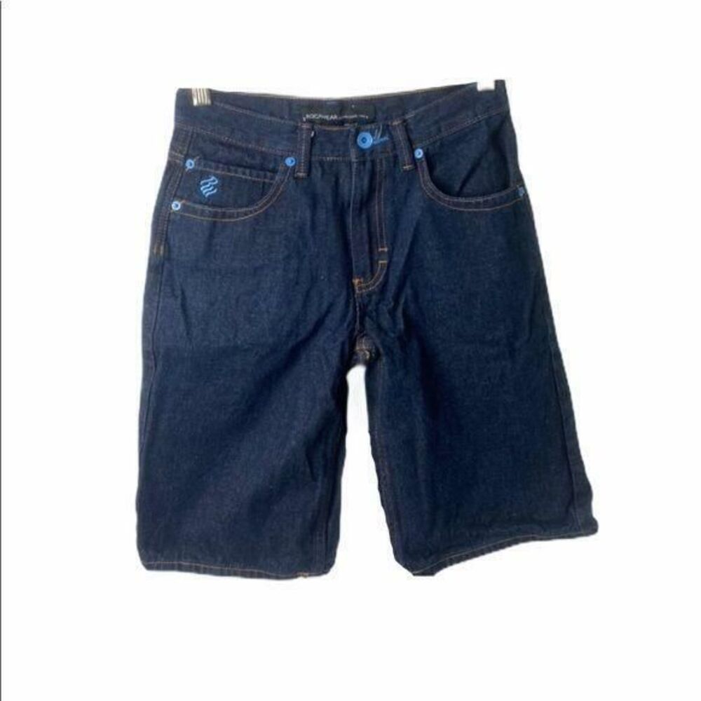 Rocawear Boy's Jean Short's Blue on Blue Denim Knee Length 5 Pocket Size 12